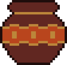 Pixelated drawing of vase